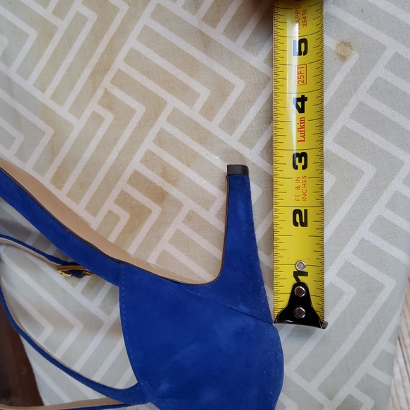 Ralph Lauren Electric Blue Kitten Heel Sandals - Picture 8 of 9